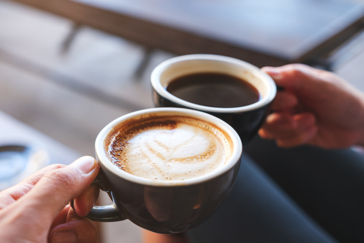 A picture of two coffees