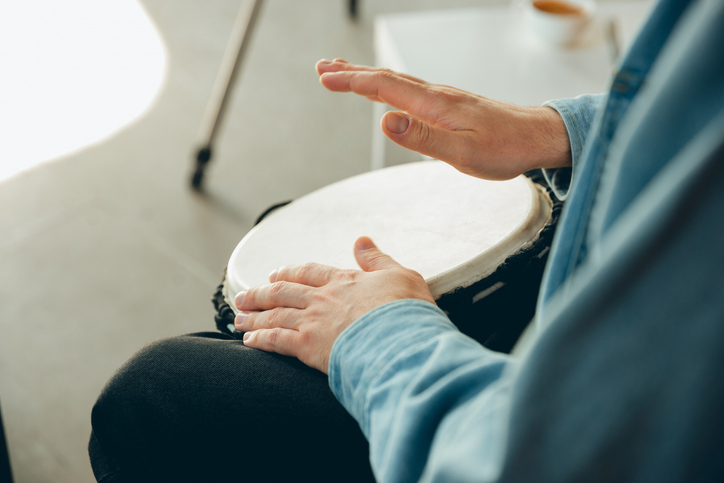 a man drumming